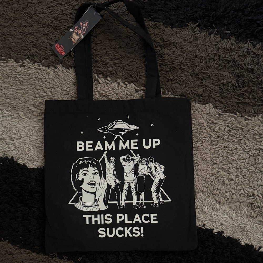 Stranger Things canvas Bag- Beam Me Up This Place Sucks